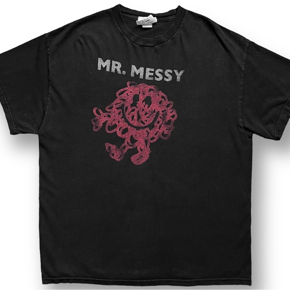 Large Y2K 2007 Little Miss “Mr Messy” Black Tee - Picture 1 of 4